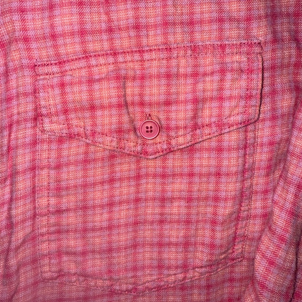 American Eagle Outfitters Pink Plaid Flannel Shirt Size XL - Picture 3 of 5